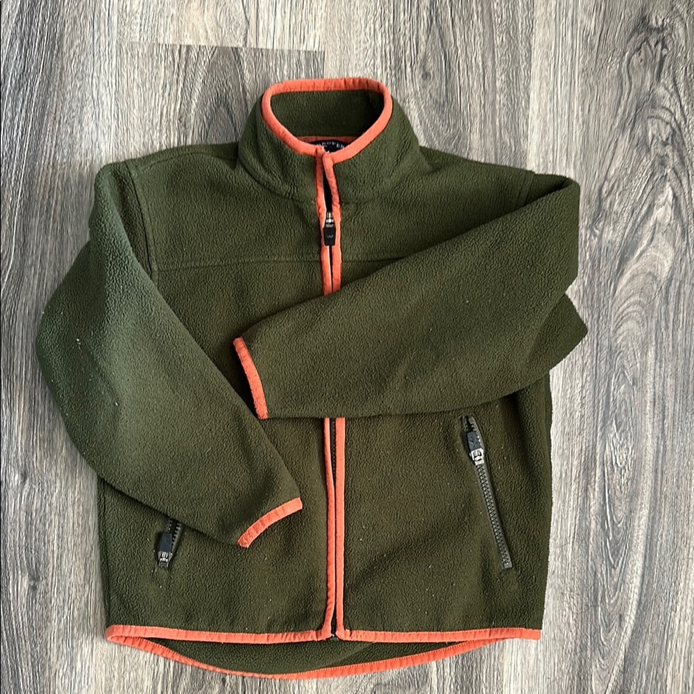Lands' End Kids Fleece Jacket - Green and Orange